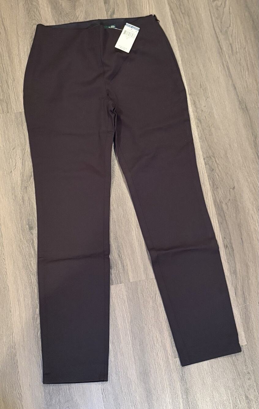 Lauren Ralph Lauren Women’s Black Solid Ponte Dress Pants Straight Leg Size 2
